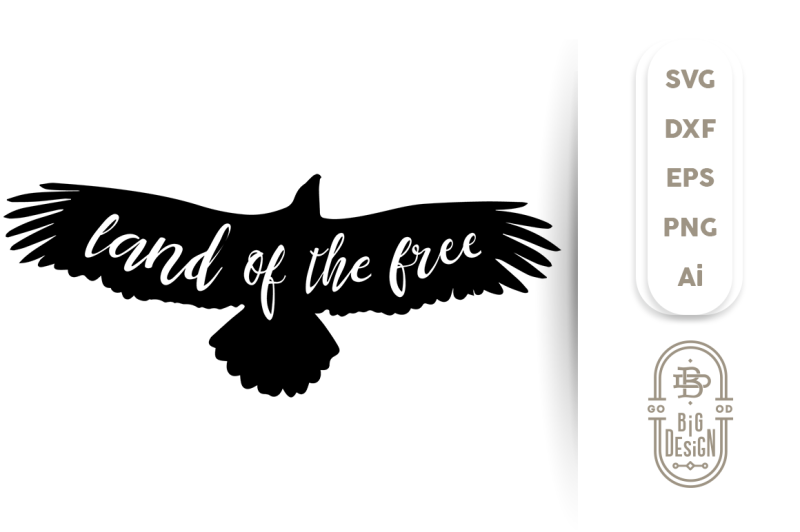 Download 4th of july SVG - Land of the Free & Bald Eagle Silhouette