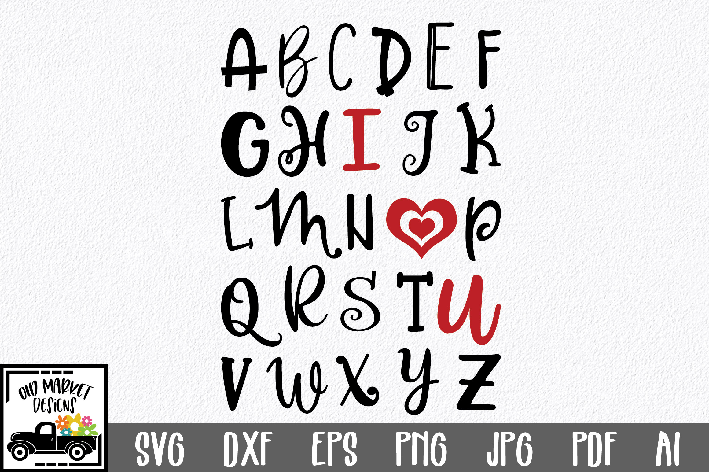 Download ABC I Love You SVG Cut File - SVG EPS DXF PNG PDF AI (180249) | SVGs | Design Bundles