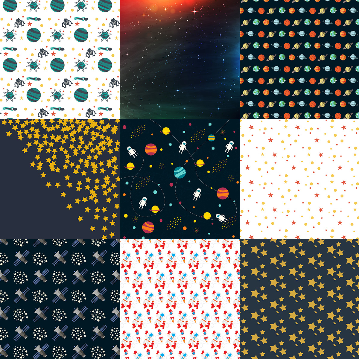 Space paper pack, space digital paper, astronaut party paper, scrapbook paper, rocket, outer