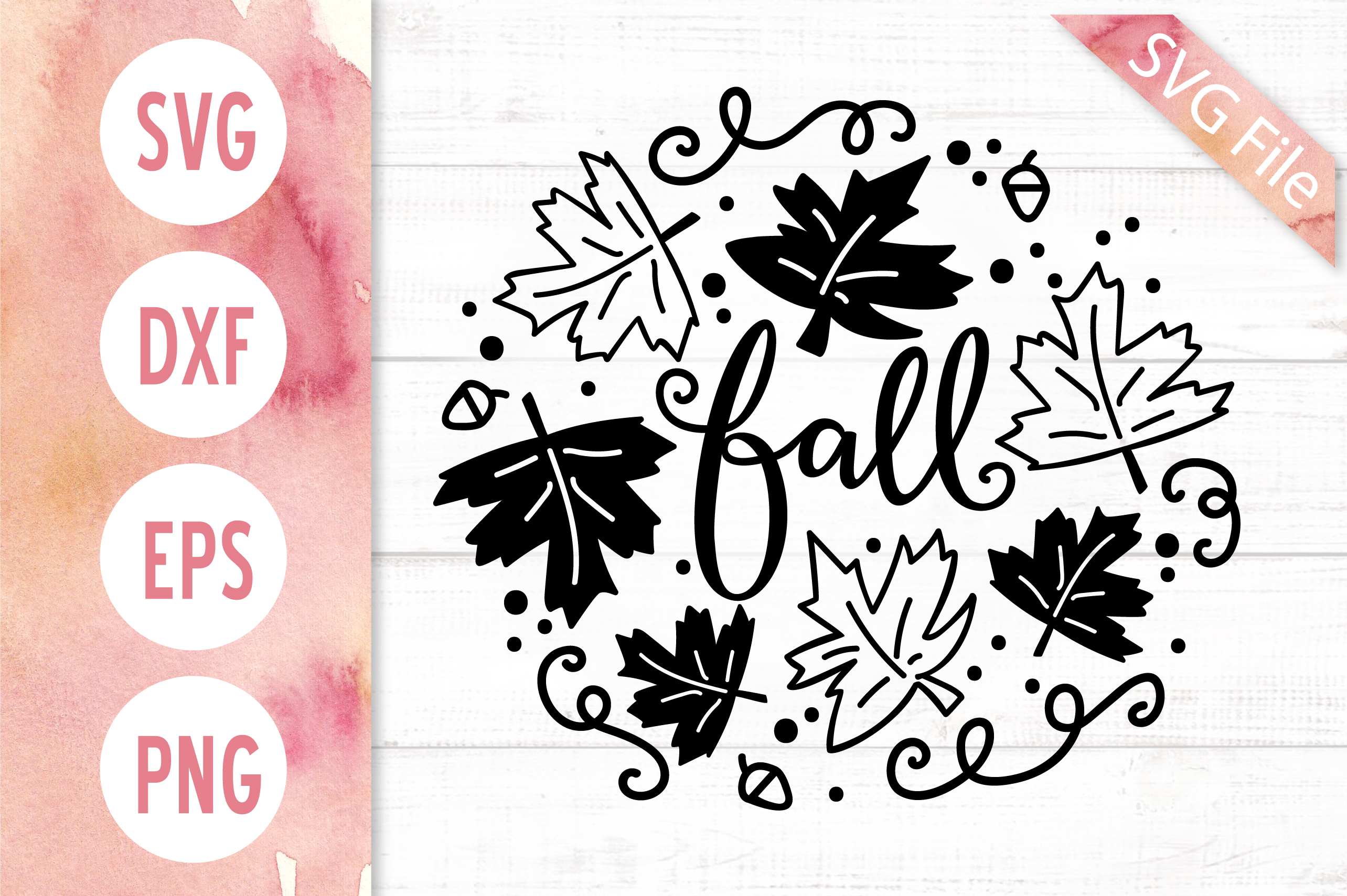 Fall Leaves SVG DXF PNG EPS JPG Cute Fall SVG Cutting File