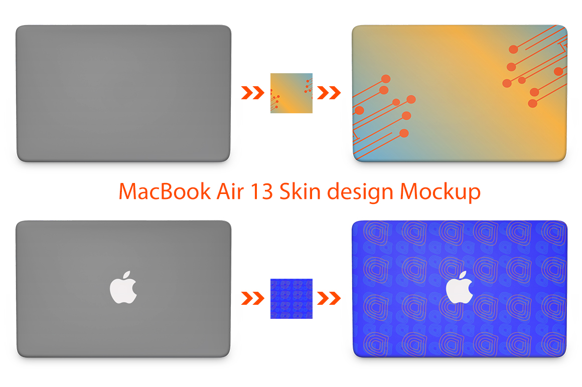 Download MacBook Air 13 Skin Design Template front View