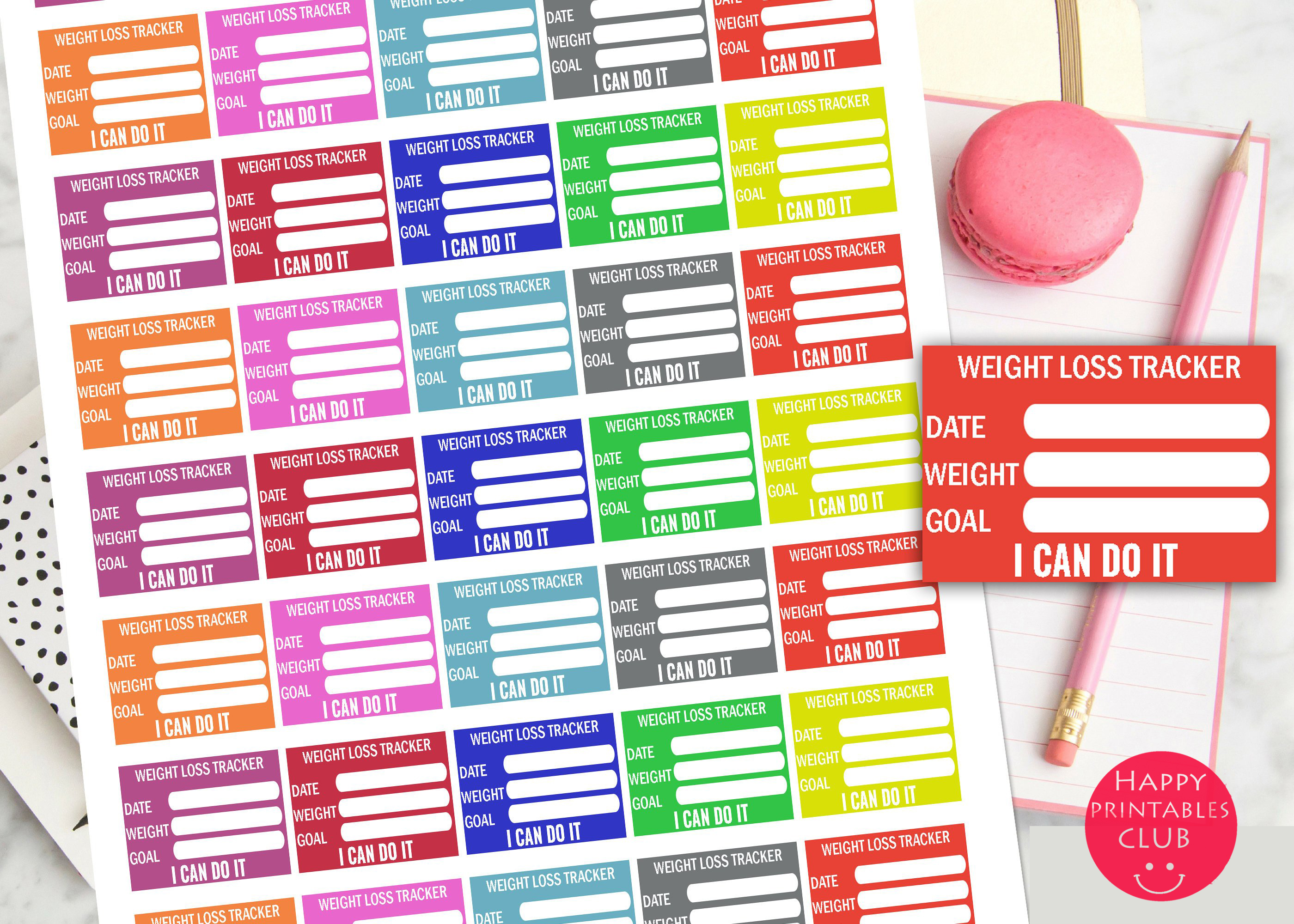 Weight Loss Tracker Stickers-Weight Planner Stickers