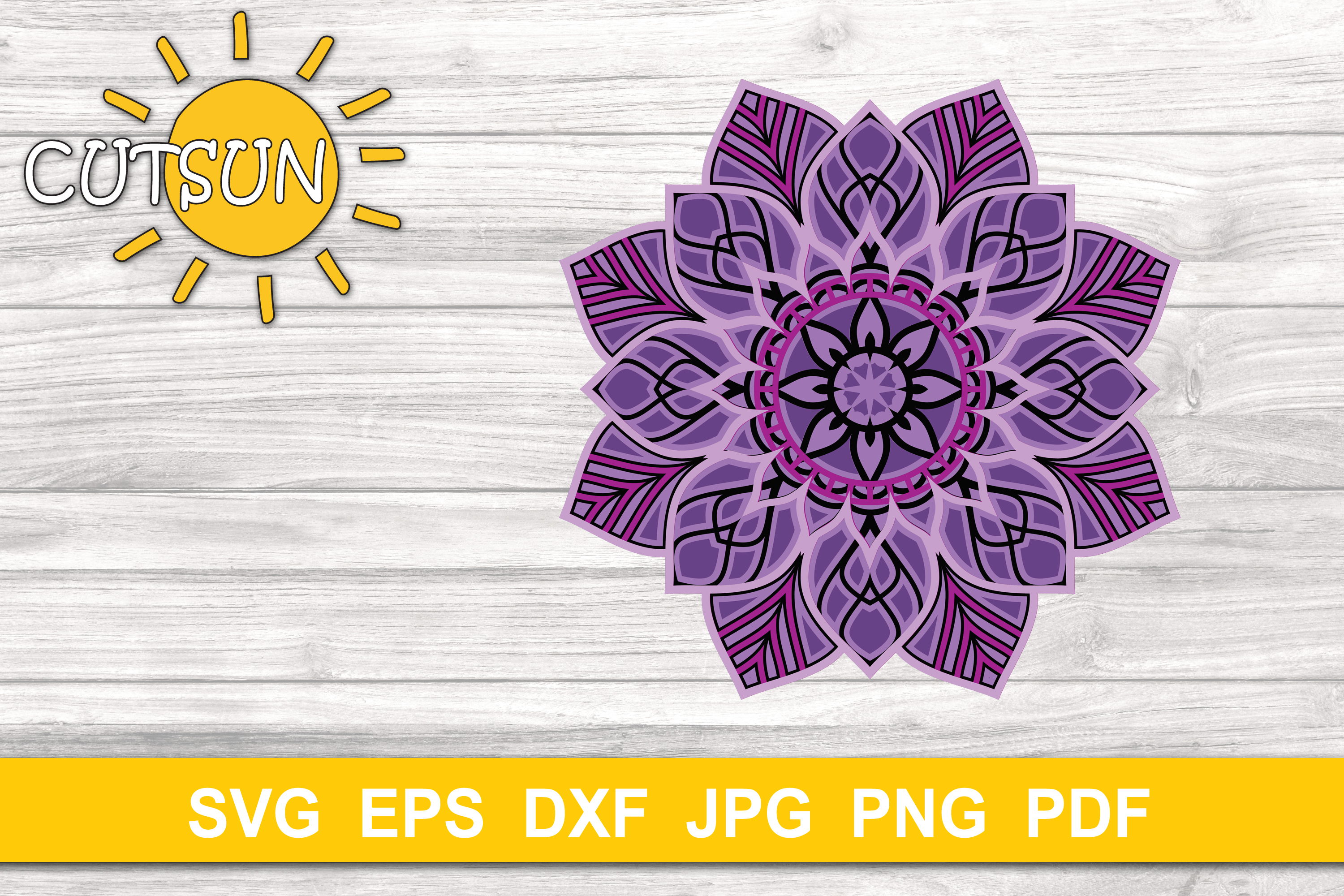 Download Mandala SVG | 3D Layered Mandala SVG cut file 5 layers