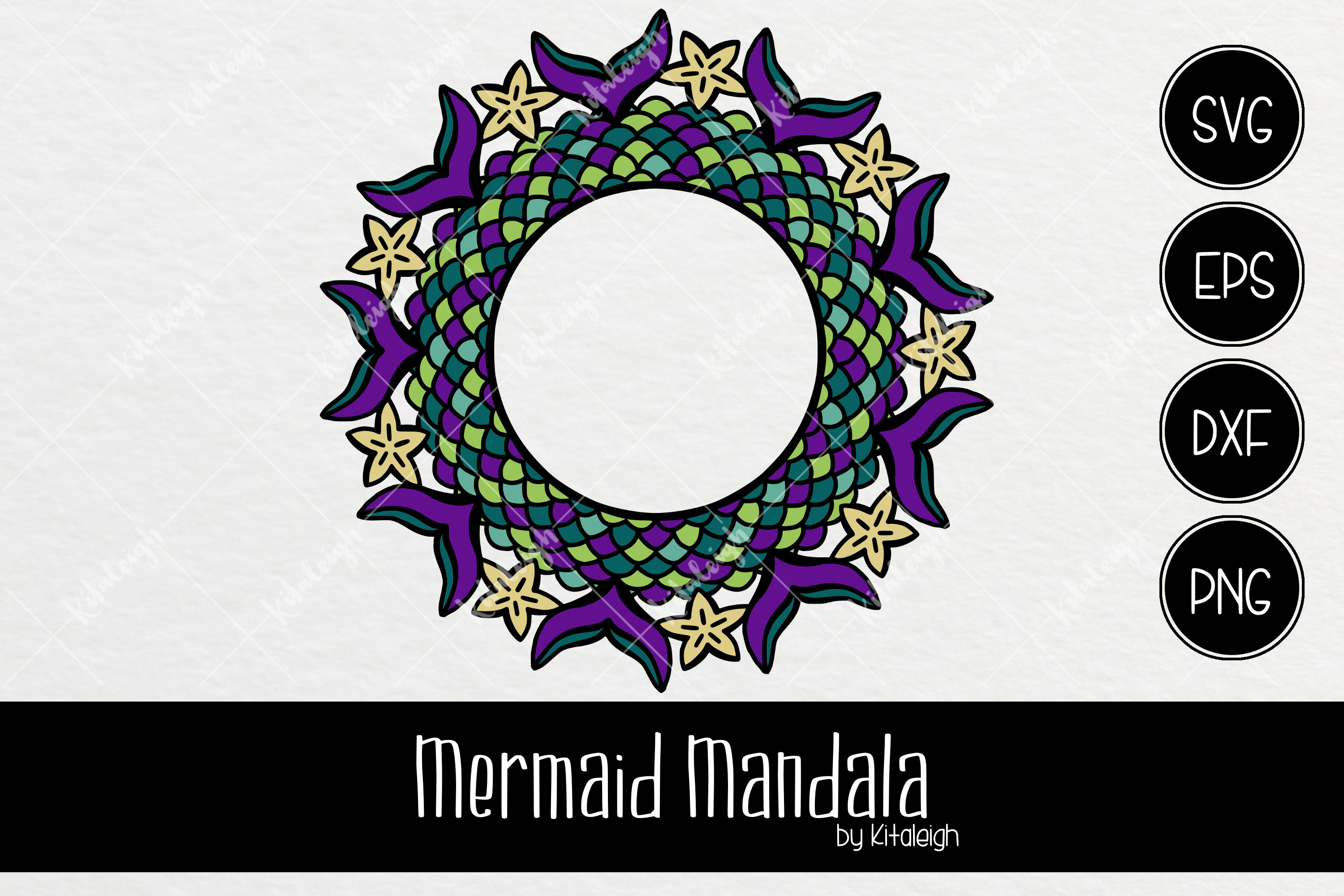 Download Mermaid Scales Mandala Monogram (88642) | Illustrations ...