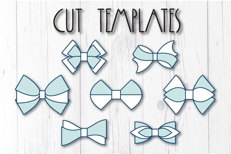 7 Hair bow template SVG, Faux leather bow template Cricut (239641