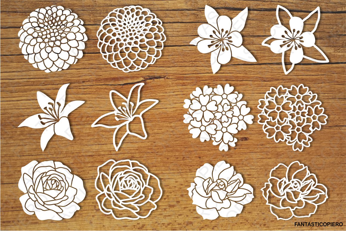 Flowers Set 3 SVG Files For Silhouette And Cricut 