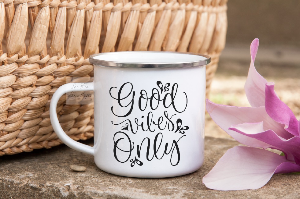Download White enameled tin mockup enamel mug feminine mock up (83736) | Mock Ups | Design Bundles