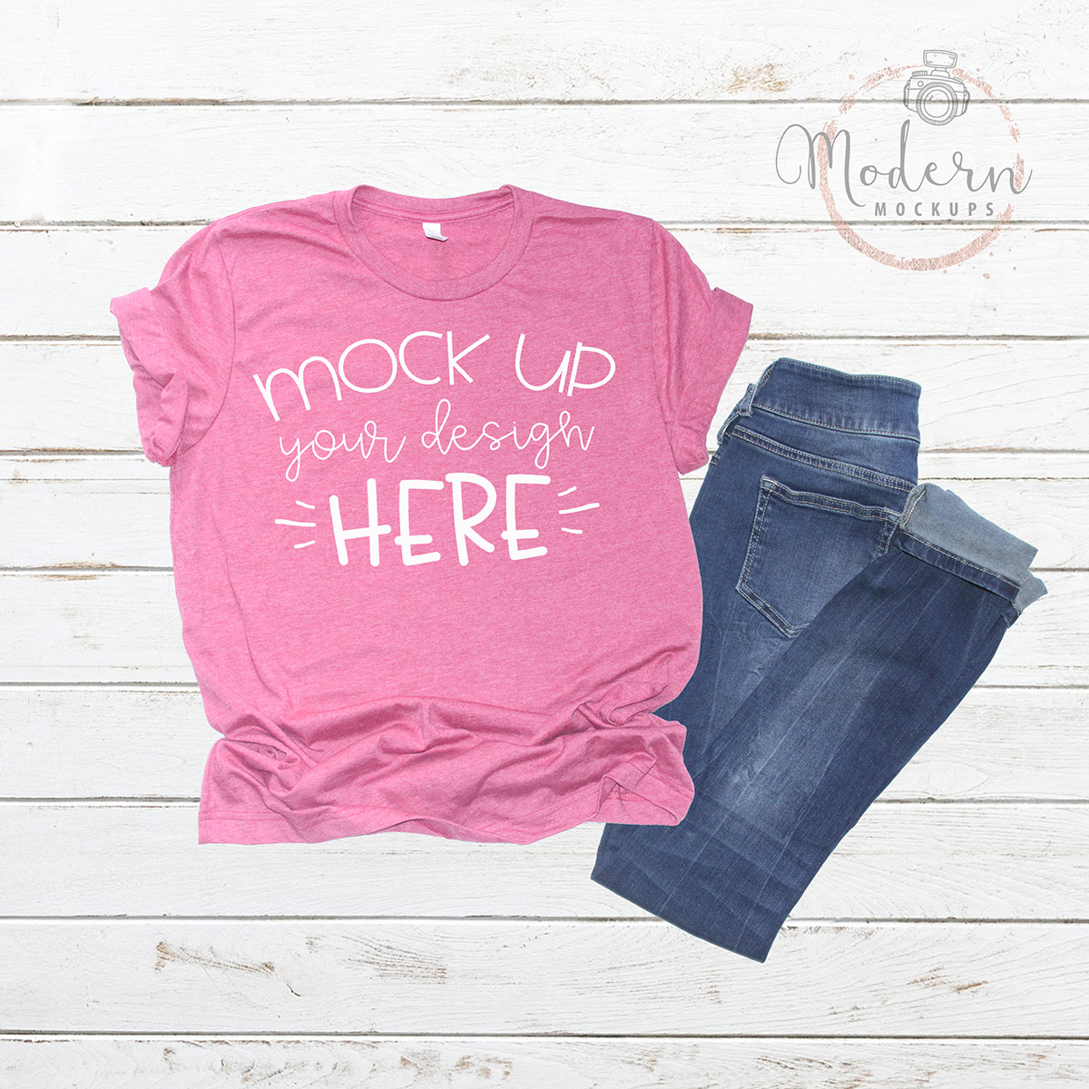 Mock up Bella Canvas 3001 Heather Raspberry Unisex Mockup