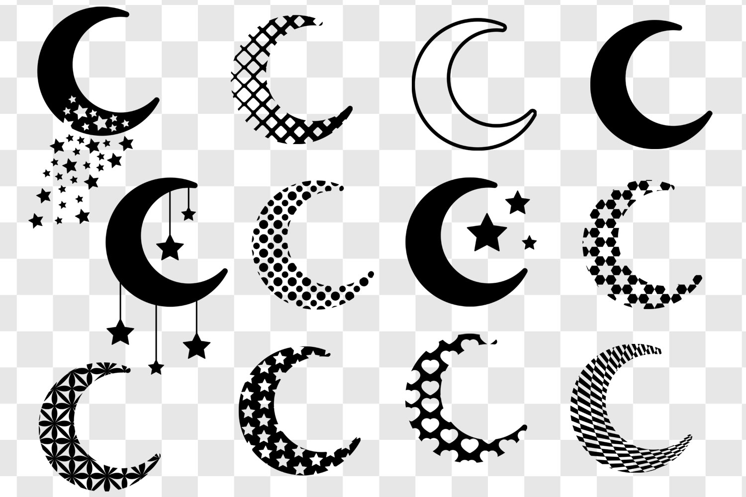 Download Moon SVG Bundle - Moon Shape Clip Art - Moon Silhouettes (361854) | Illustrations | Design Bundles