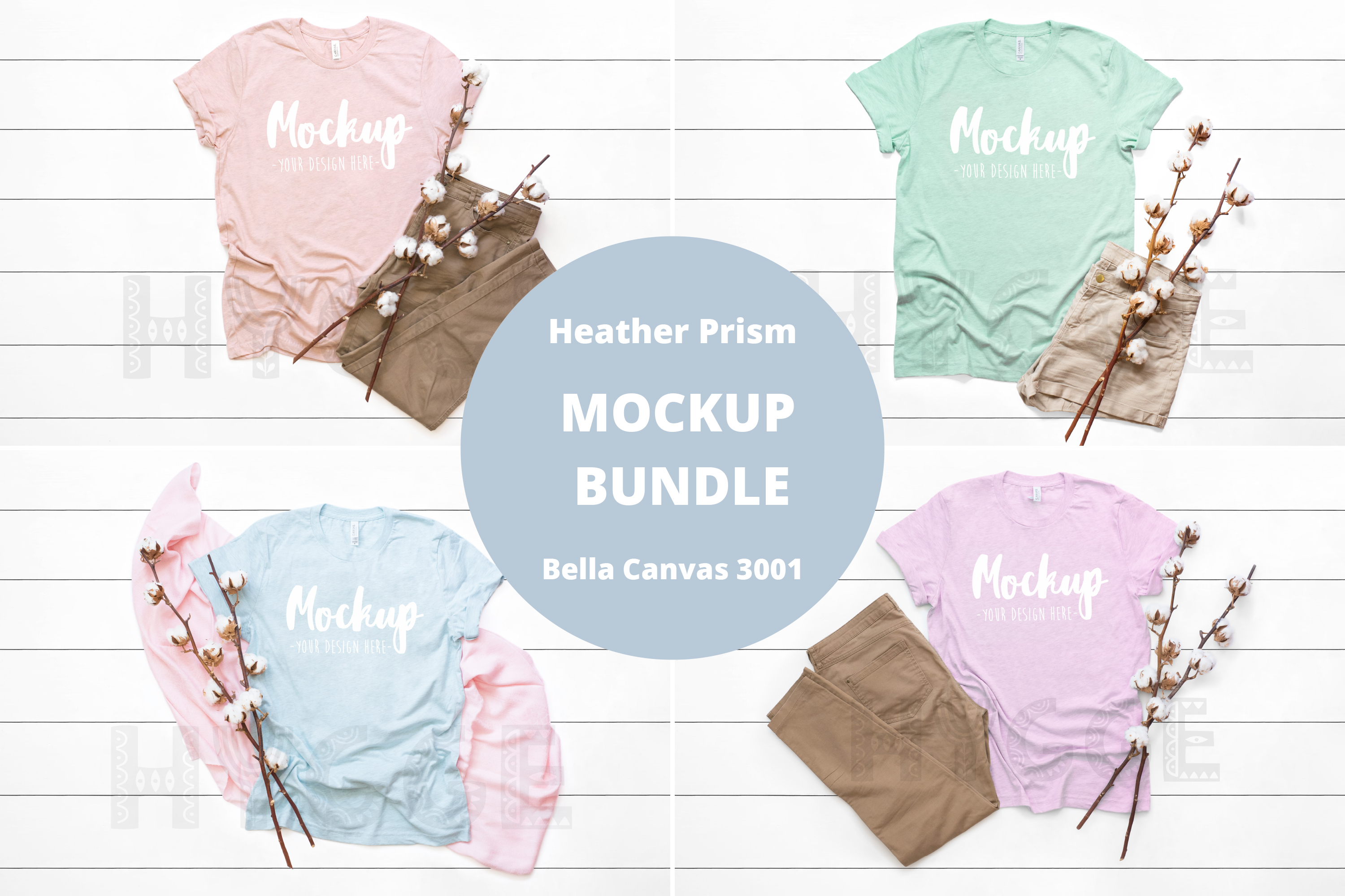 Download Tshirt Mockup Bundle Bella Canvas 3001 Heather Prism Mockups