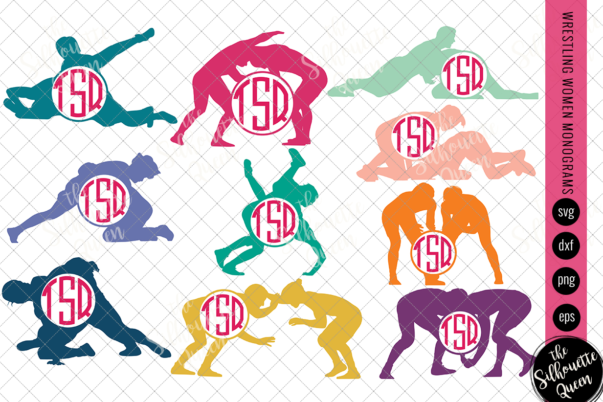 Download Wrestling Svg Monogram, Circle Frames,Cuttable Design ...