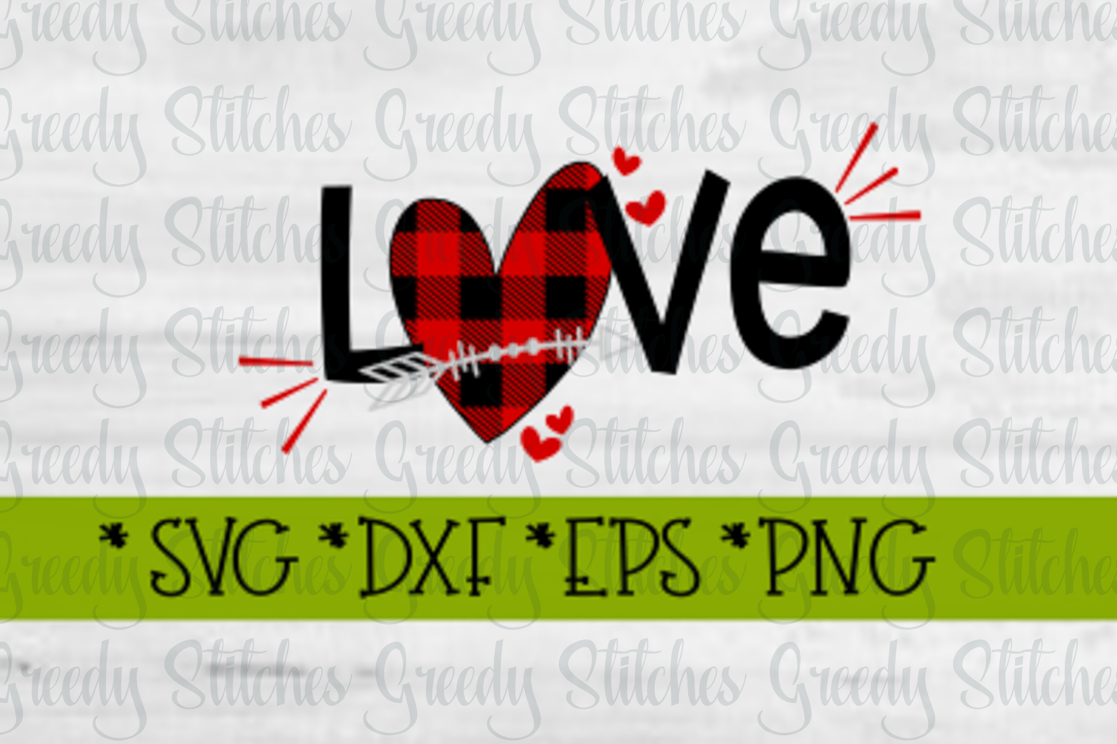 Download Valentine's Day | Love Buffalo Plaid SVG DXF EPS