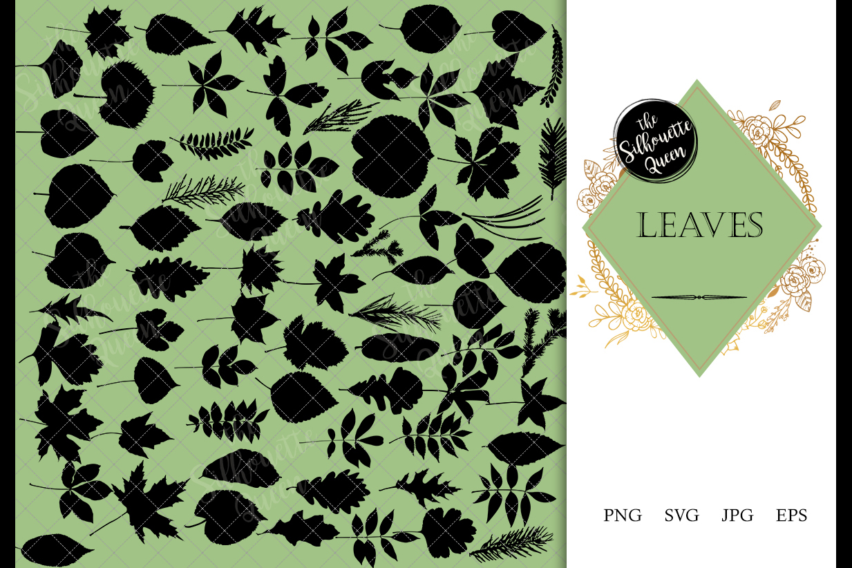 Leaf svg files cricut, leaves silhouette clip art, foliage V