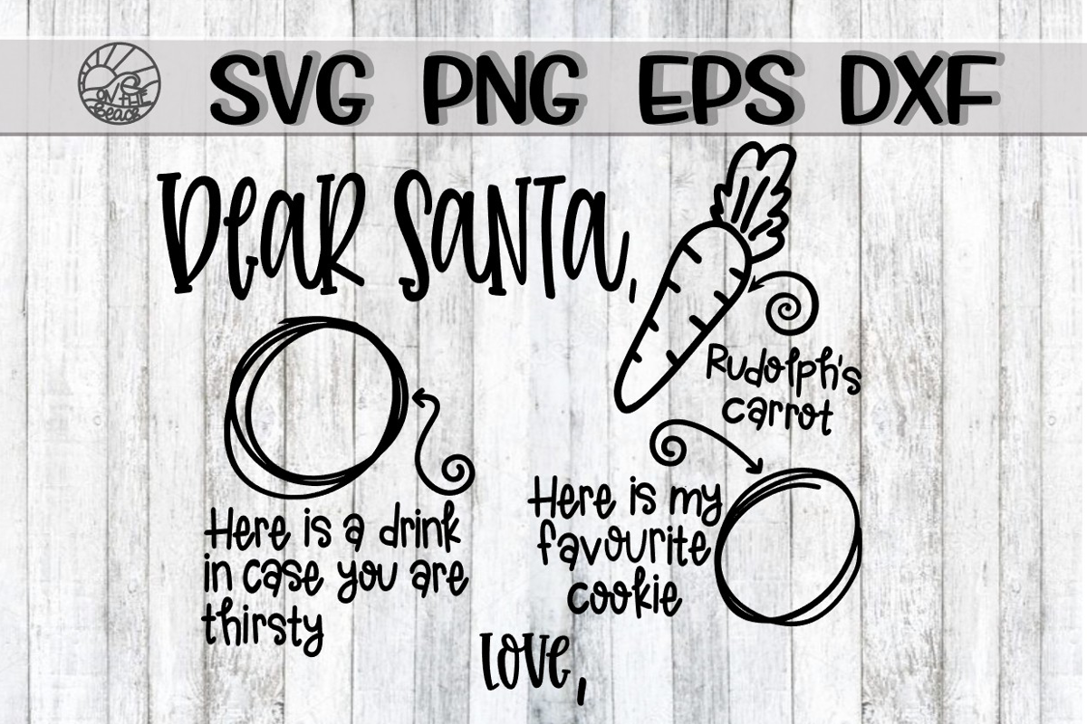 Dear Santa Favourite Cookie Carrot Tray Cut File