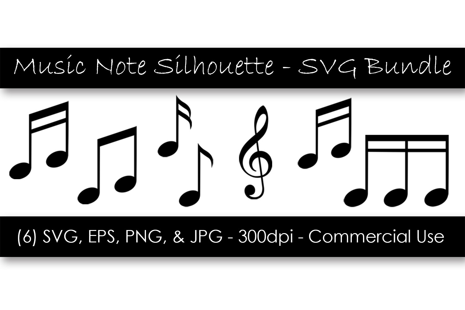 Download Music Note Silhouette SVG Clipart Bundle