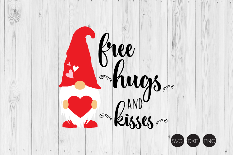 Free Hungs And Ksses SVG, Valentine Gnome SVG