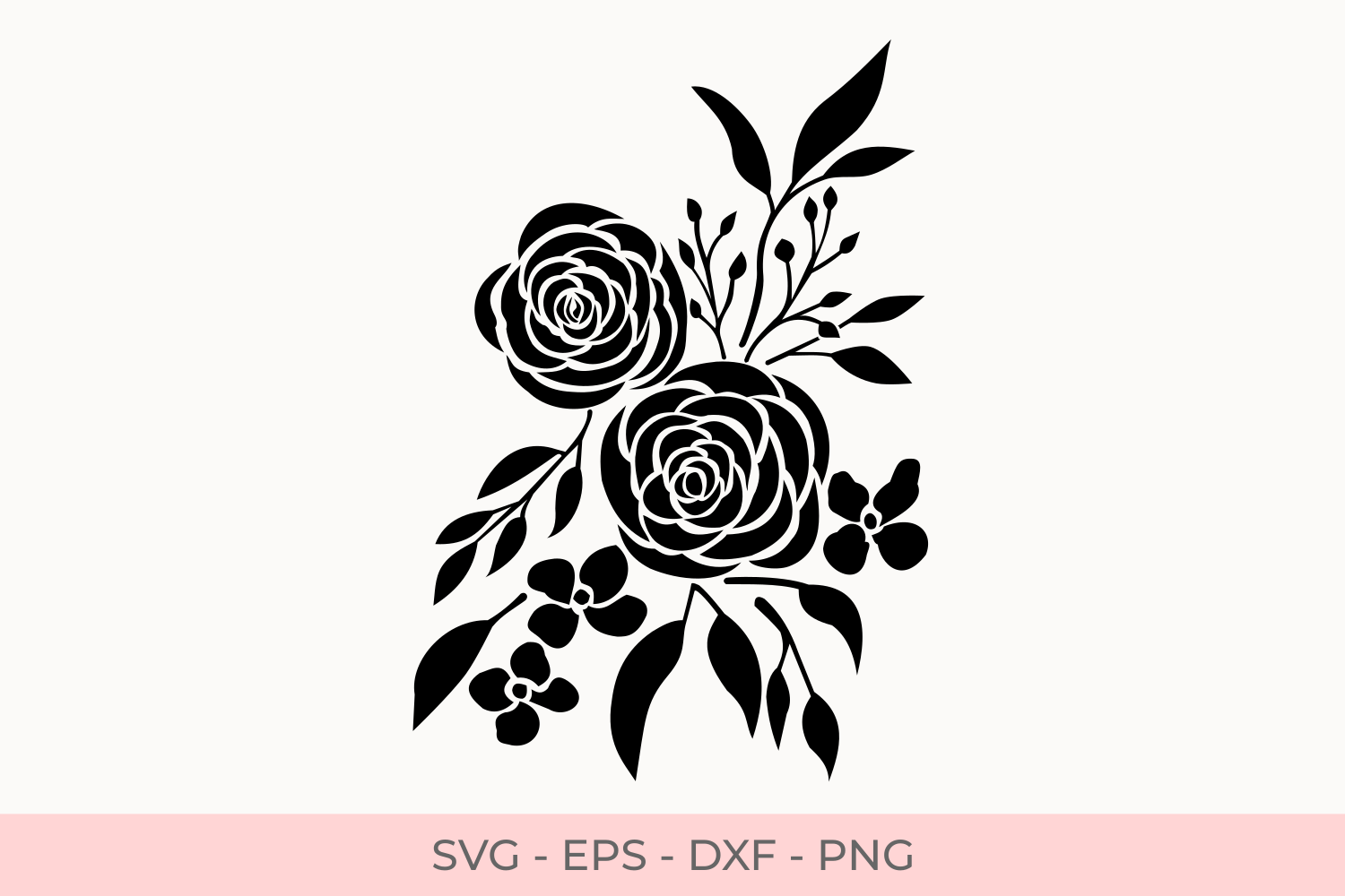 Download Rose Flowers Silhouette Svg, Rose Florals Silhouette Svg, Flower Bouquets Svg