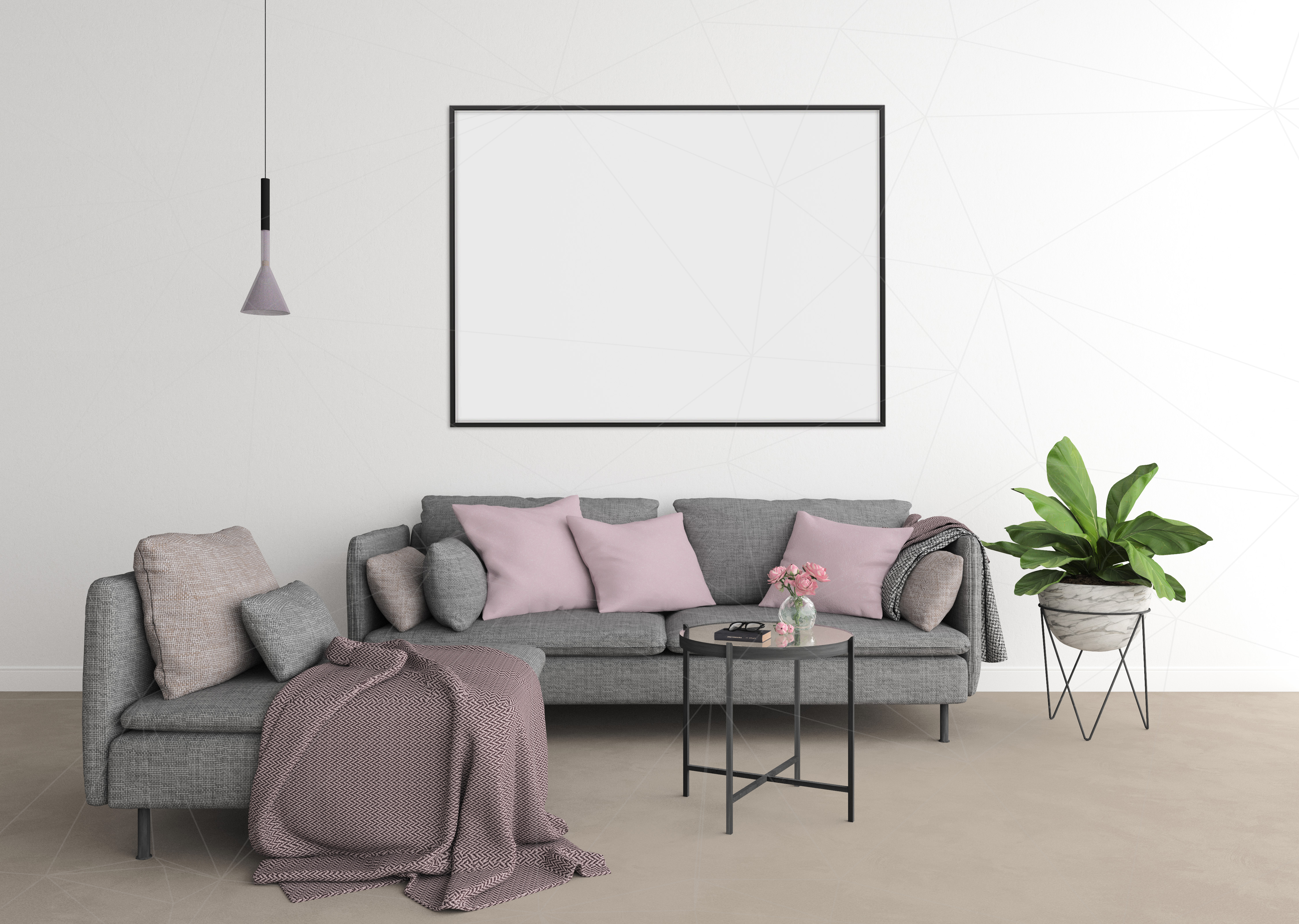 Interior mockup blank wall mock up