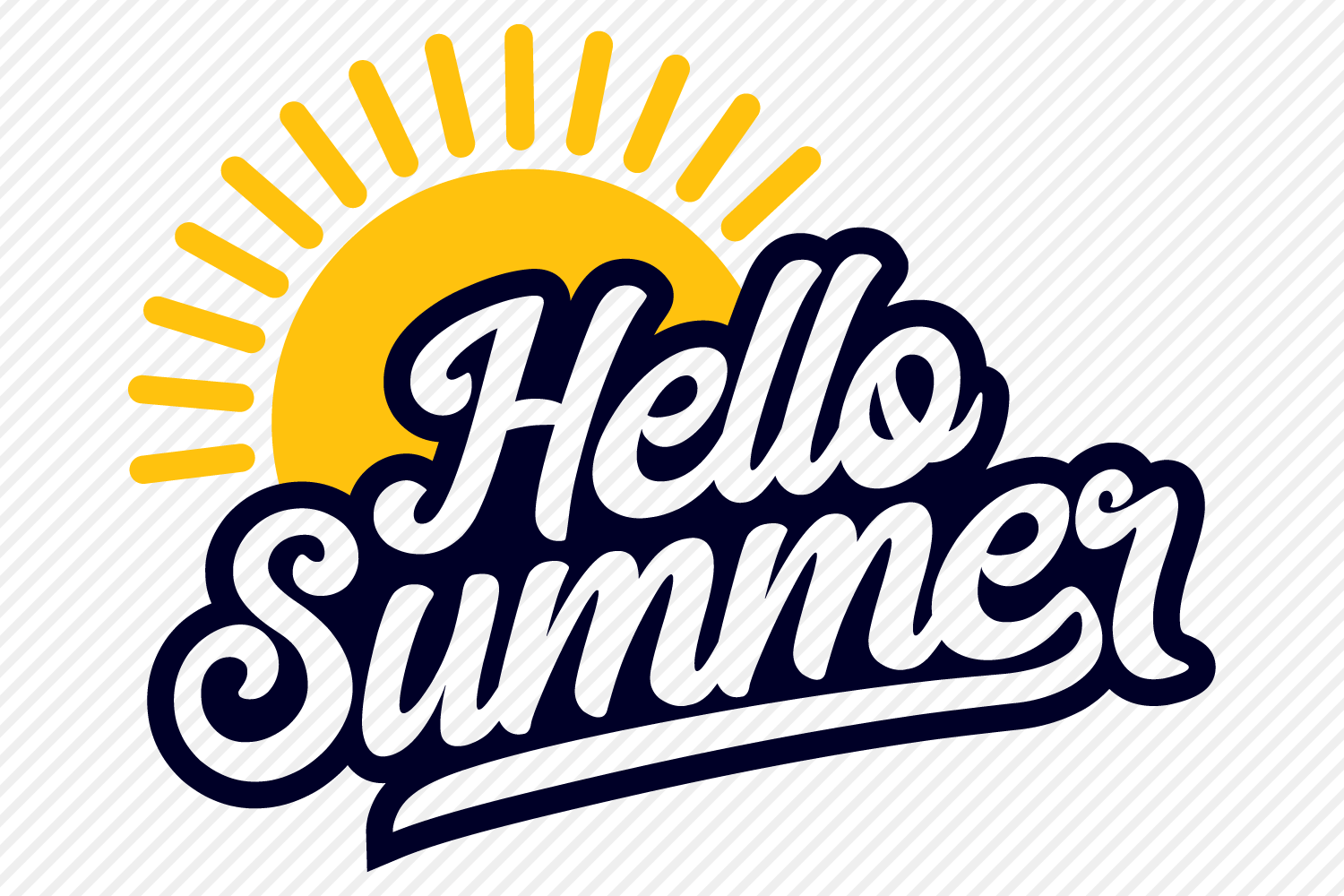 Hello Summer SVG, Cut File, Vacation Shirt Design, Sunshine (368303