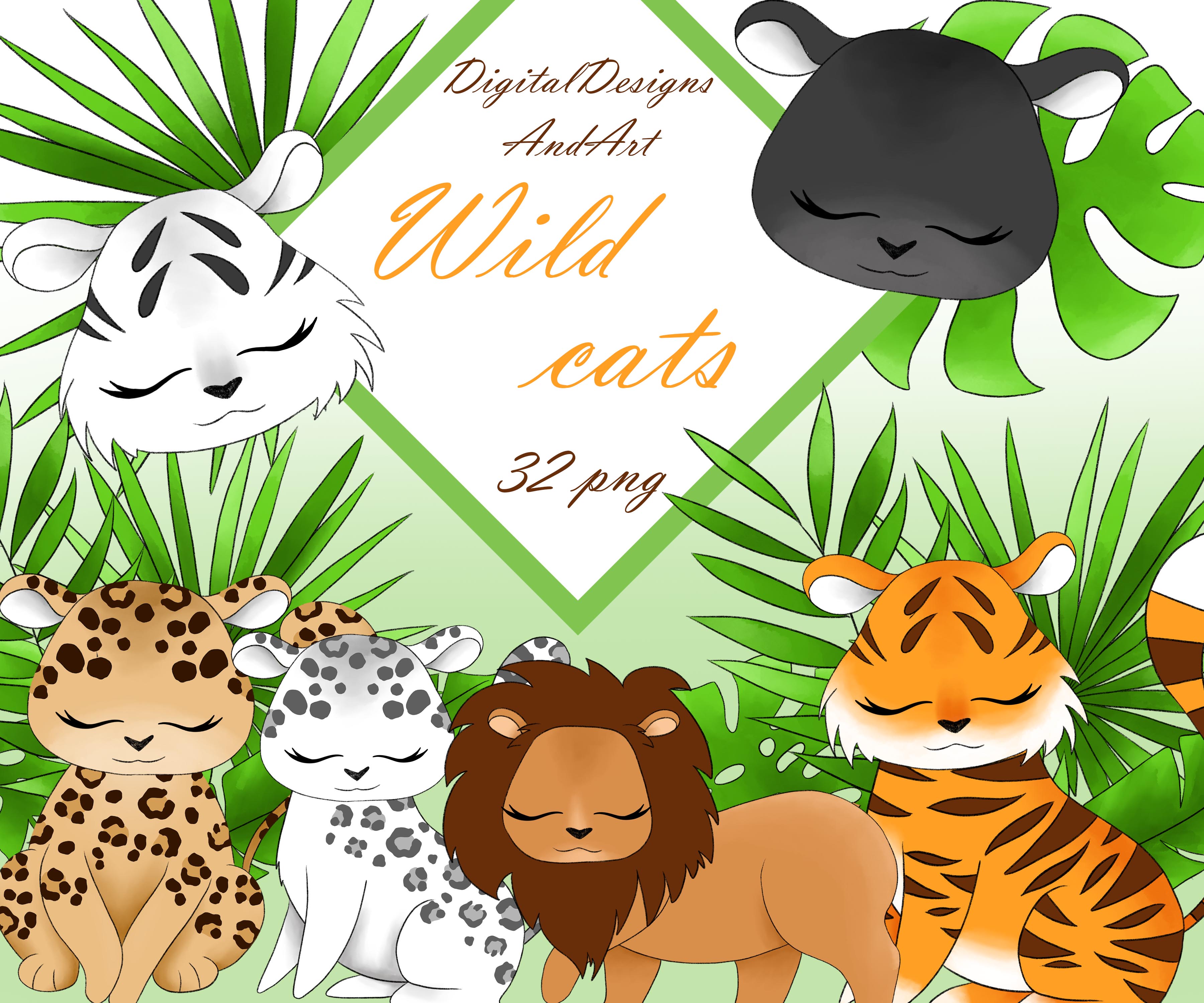 Wild cats clipart