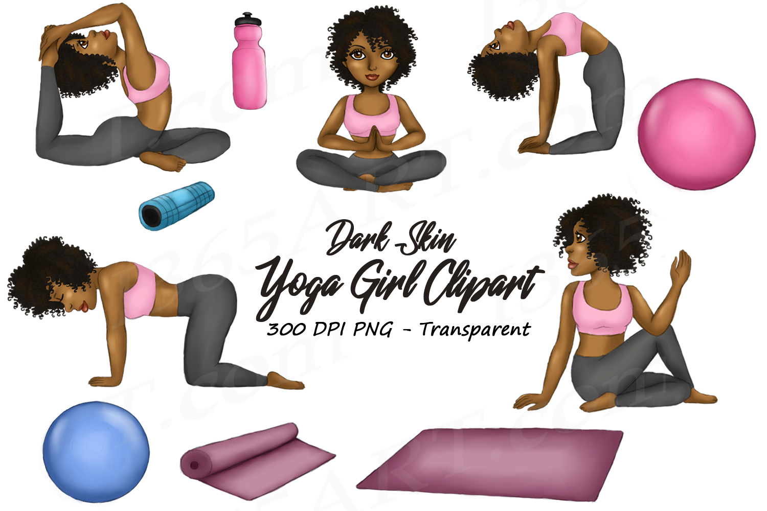 Download Yoga Girl Clipart, Dark Skin, African American Fashion PNG