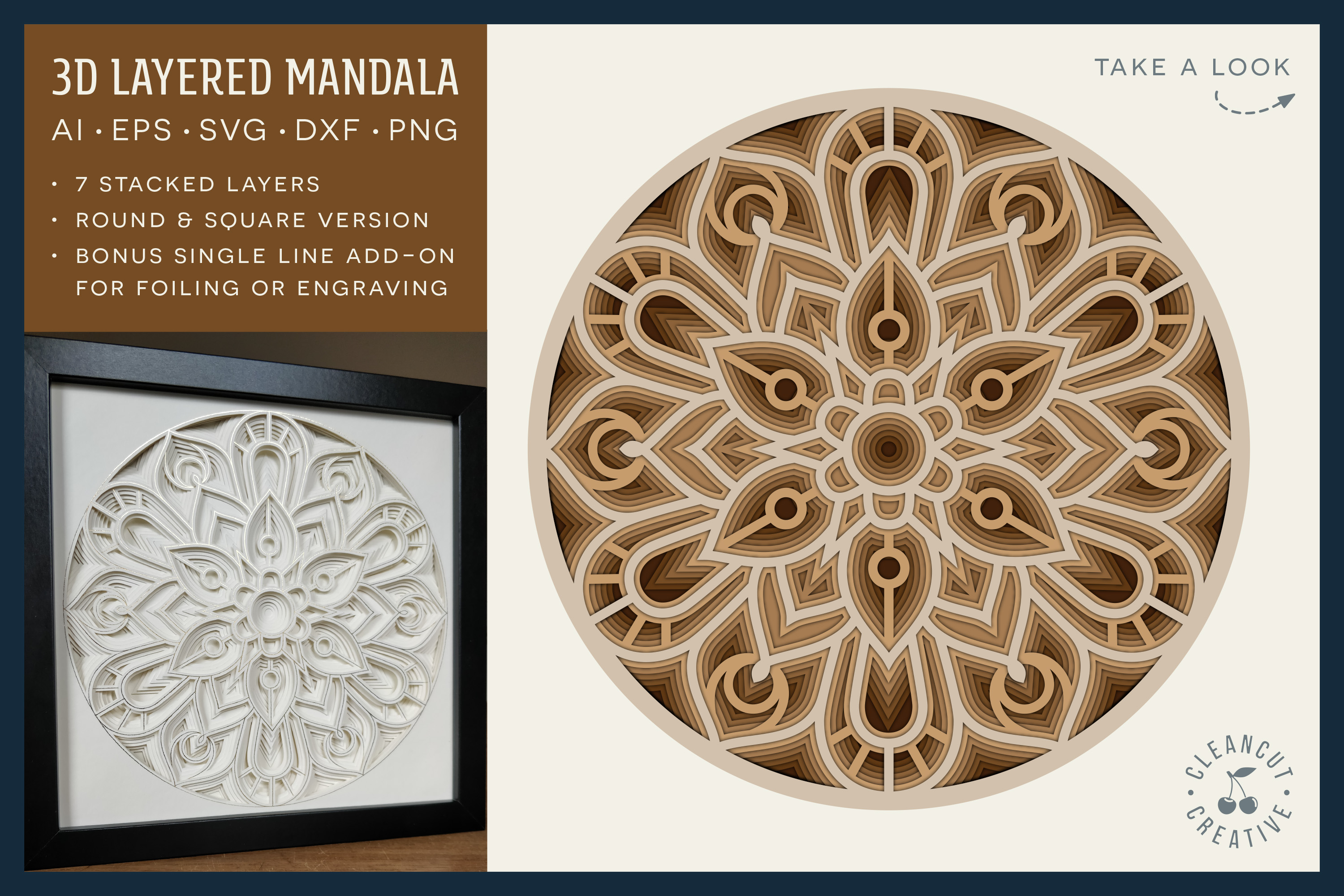 Free Free 338 3D Layered Mandala Svg SVG PNG EPS DXF File