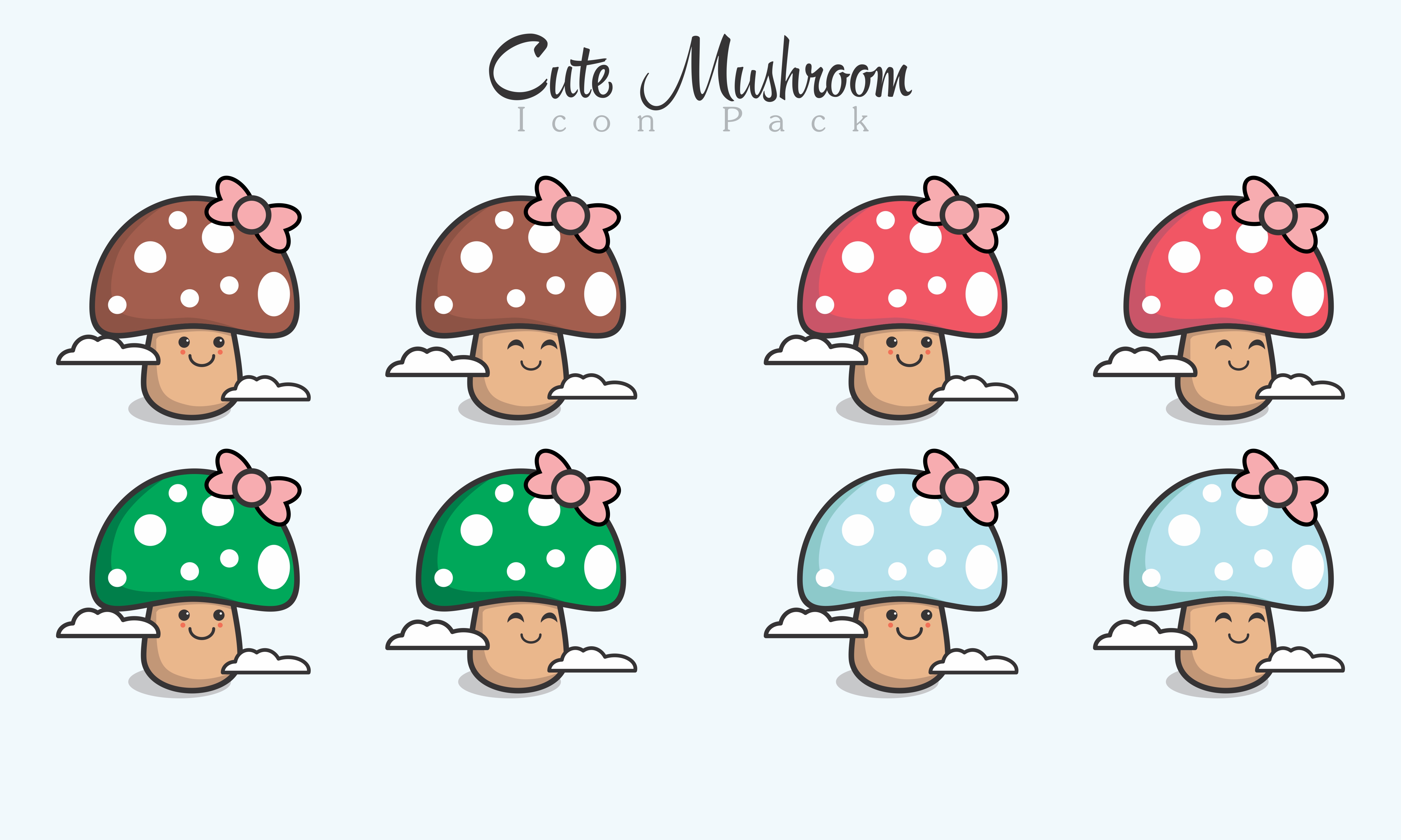 Cute Mushroom Icon Pack