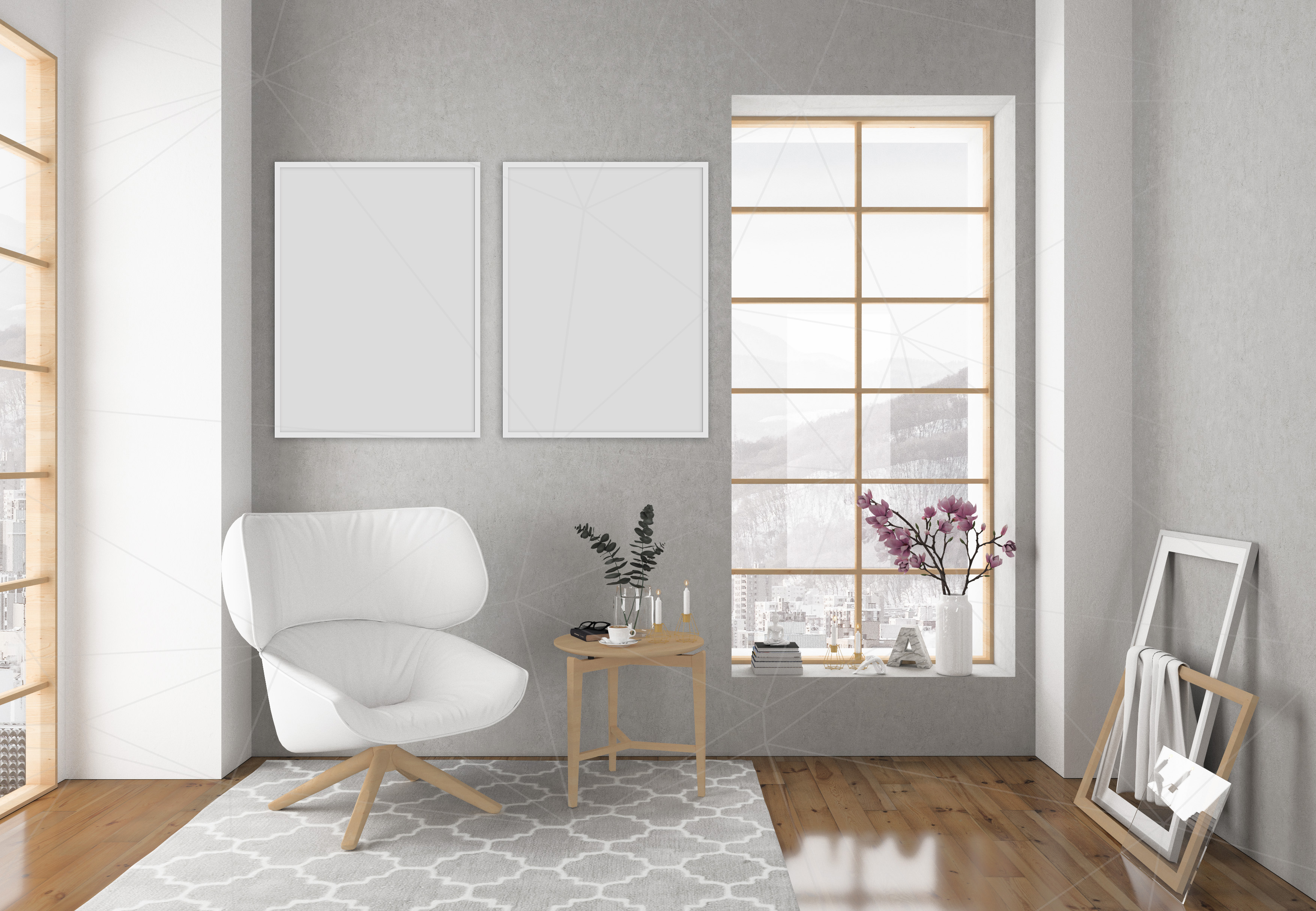 Download Interior mockup bundle - blank wall mock up (47286) | Mock Ups | Design Bundles