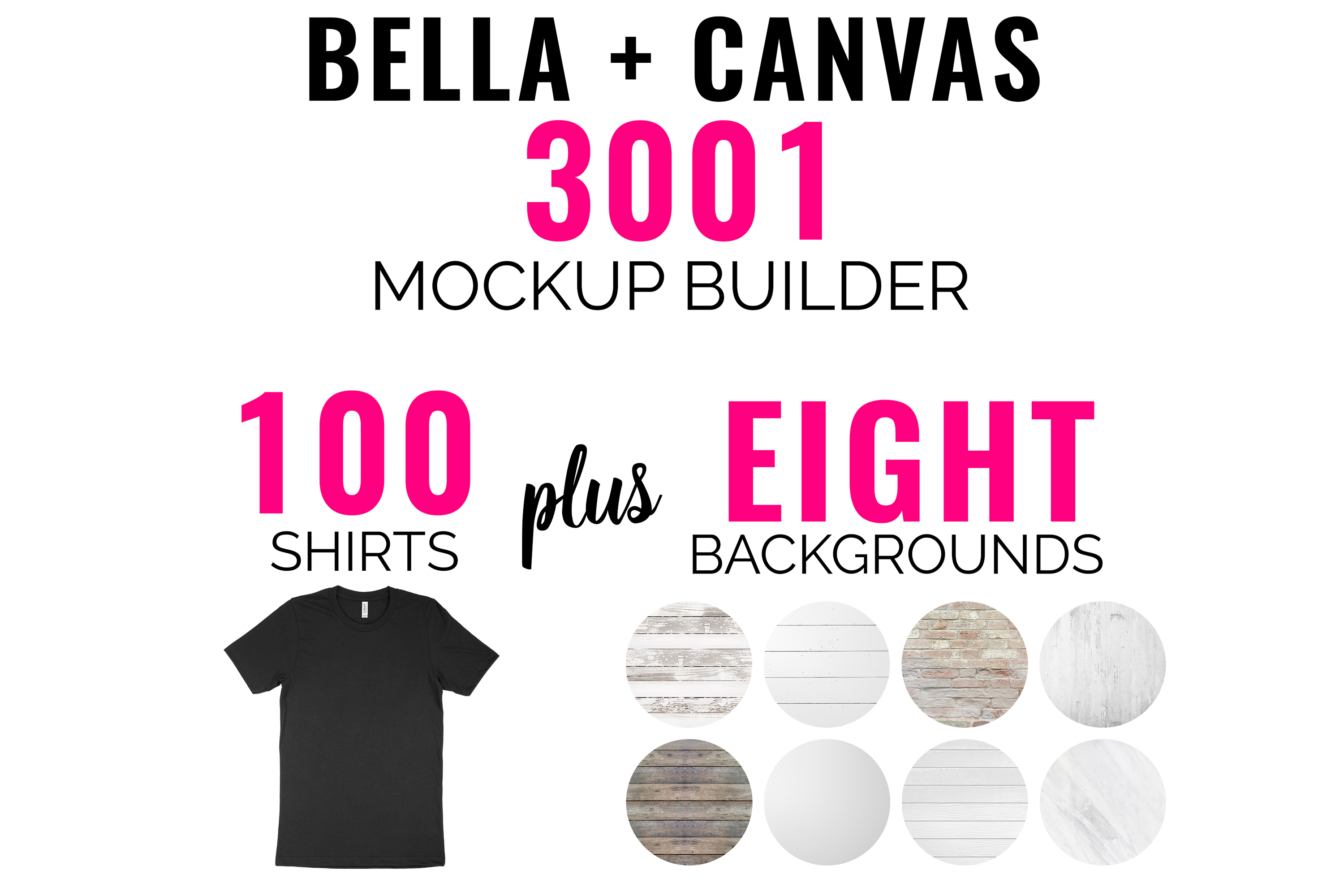 Bella Canvas 3001 Mockup Bundle, Knotted Tshirt Mockup