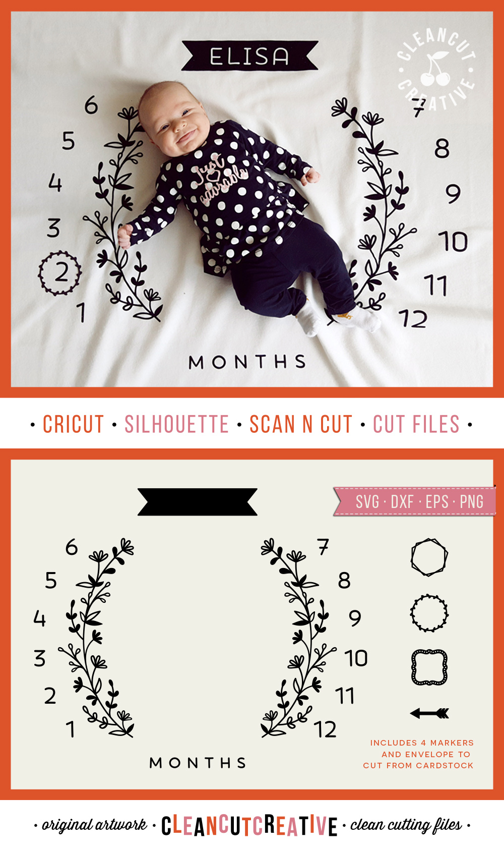 Download Baby MONTHLY MILESTONE BLANKET - SVG design for crafters ...