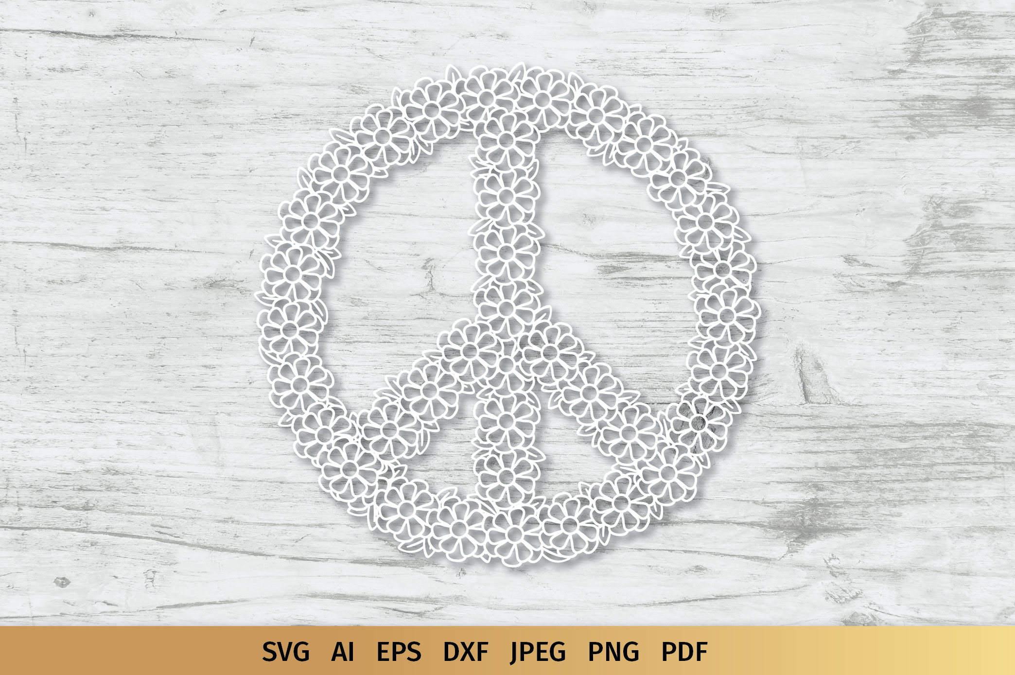 Peace Sign Flowers SVG