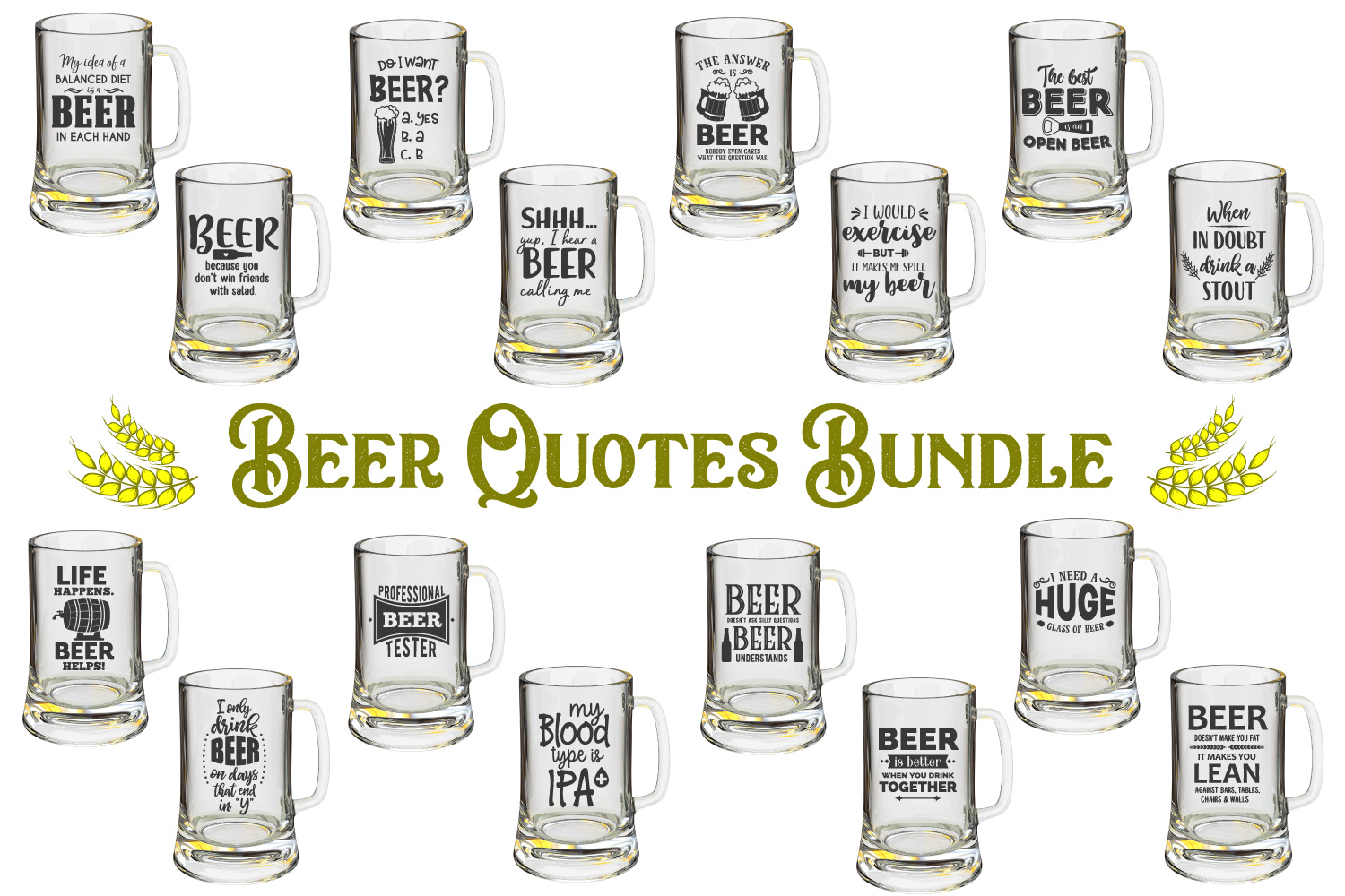 Download Beer Quotes Bundle - SVG, PNG, DXF, EPS