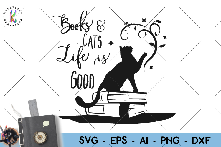 Reading svg Books svg Books and Cats svg Cats svg (135131) | SVGs