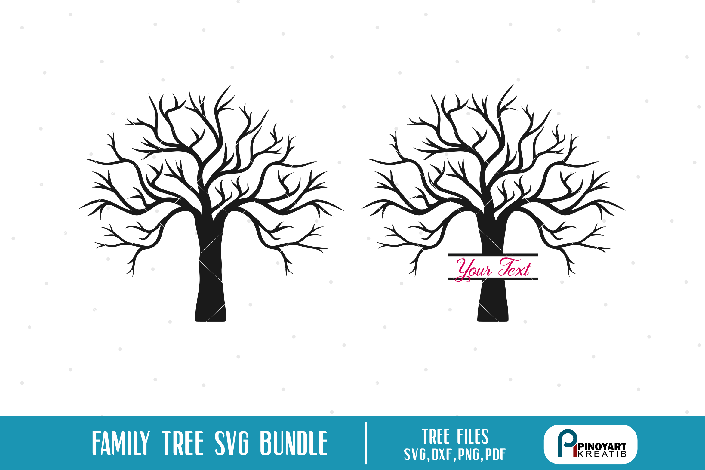 Family Tree SVG Bundle - 2 tree silhouette vectors