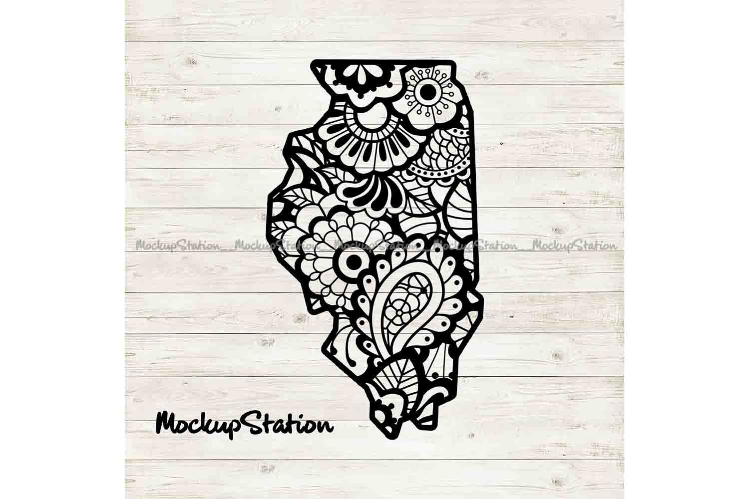 Download Illinois Mandala SVG, Illinois Floral Paisley PNG ...