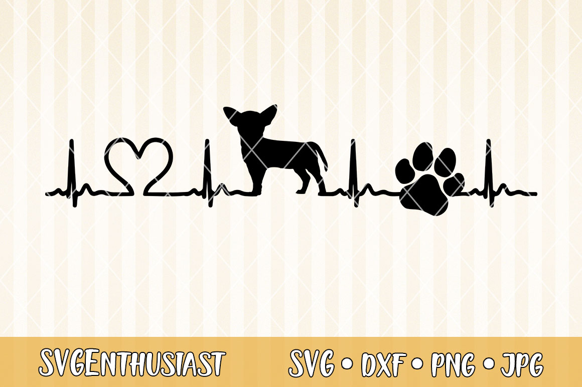 Download Chihuahua heartbeat SVG cut file