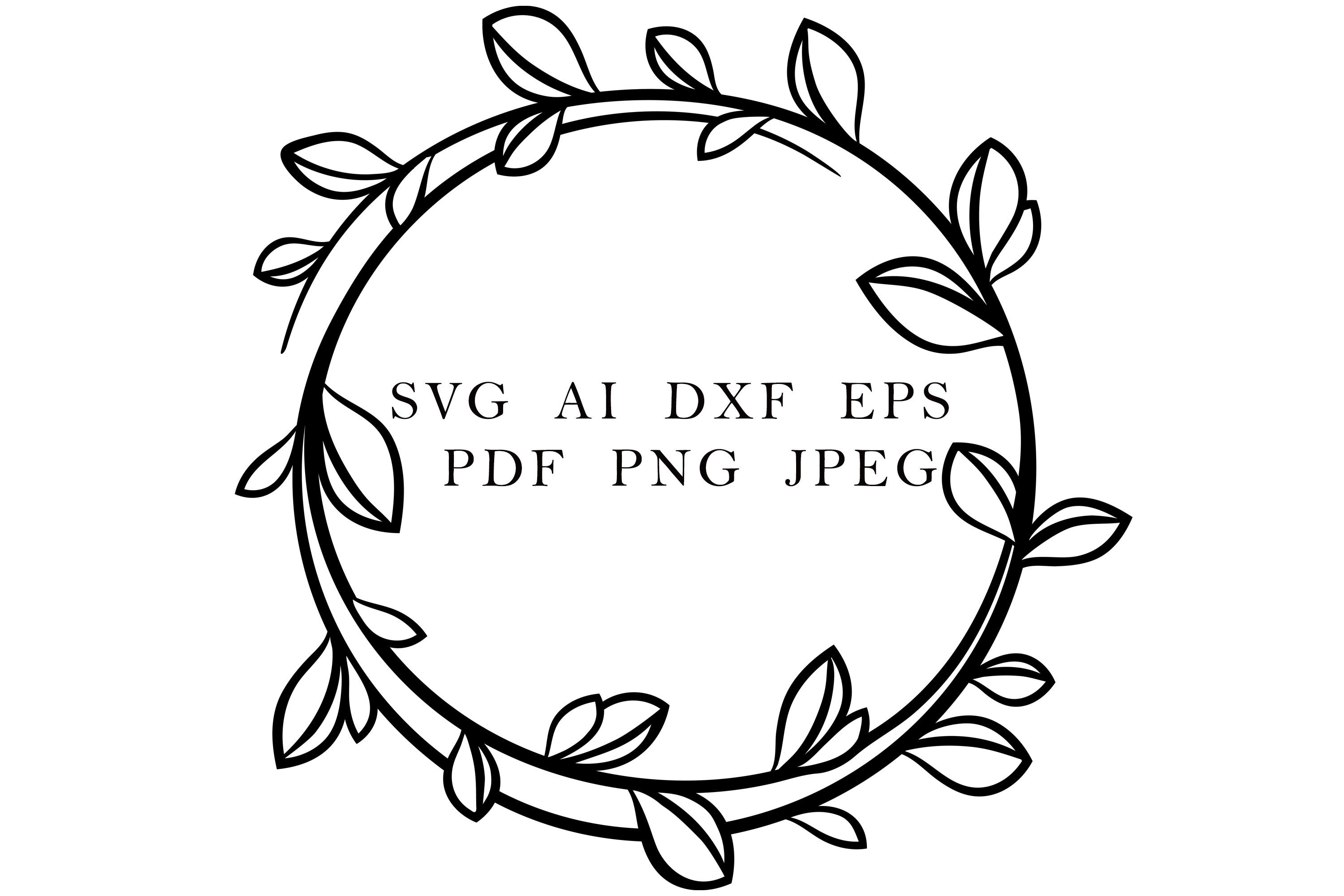 Download Round frame with leaves svg, Circle frame svg