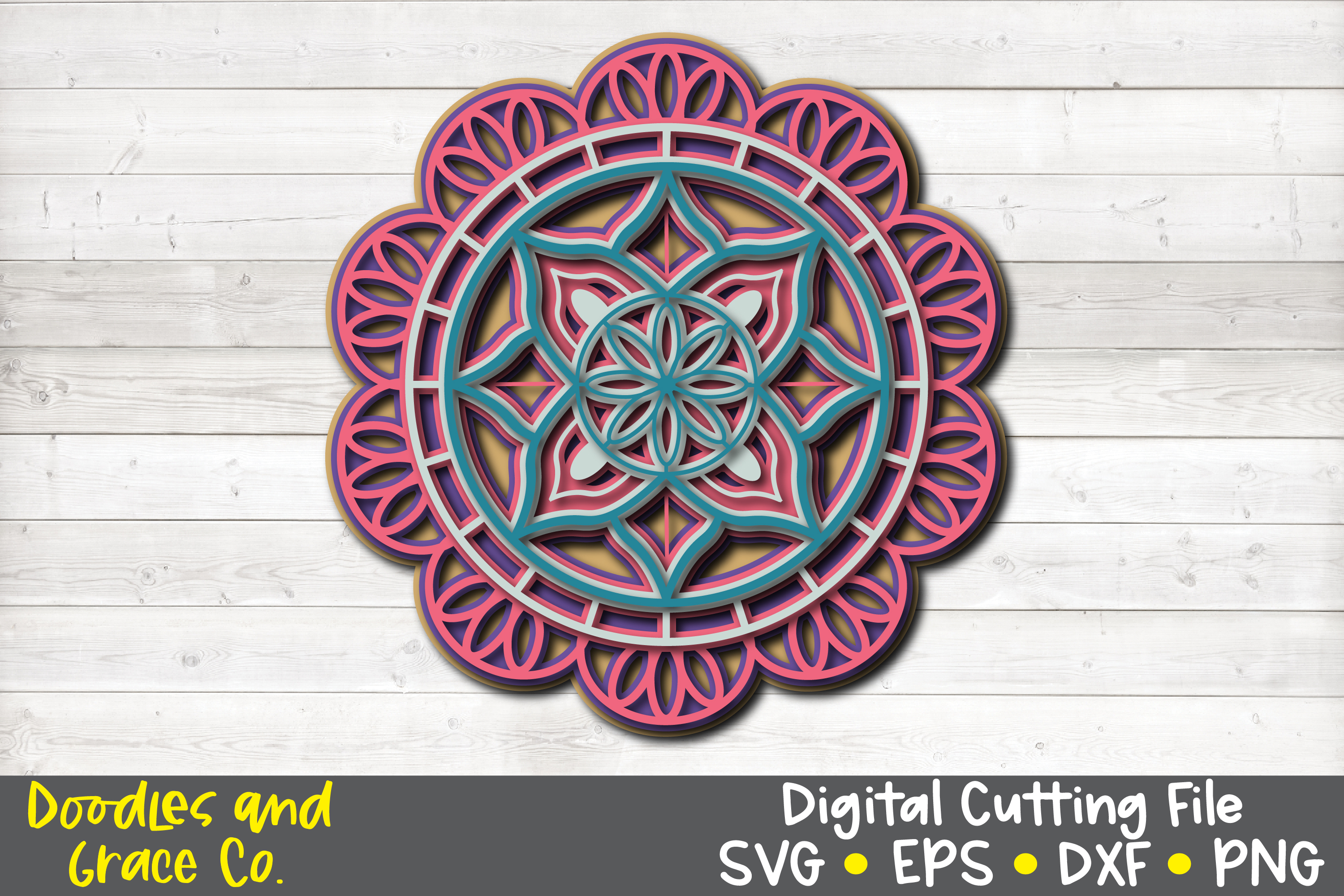 Download 3D Layered Mandala Bundle - SVG - PNG - EPS - DXF