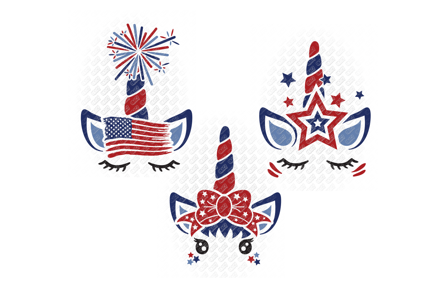 4th of July Unicorn SVG in SVG, DXF, PNG, EPS, JPEG
