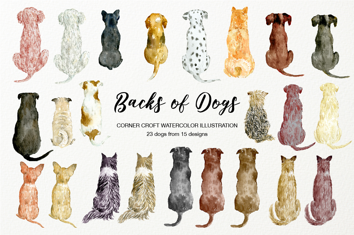 Download Backs of Dogs Clipart