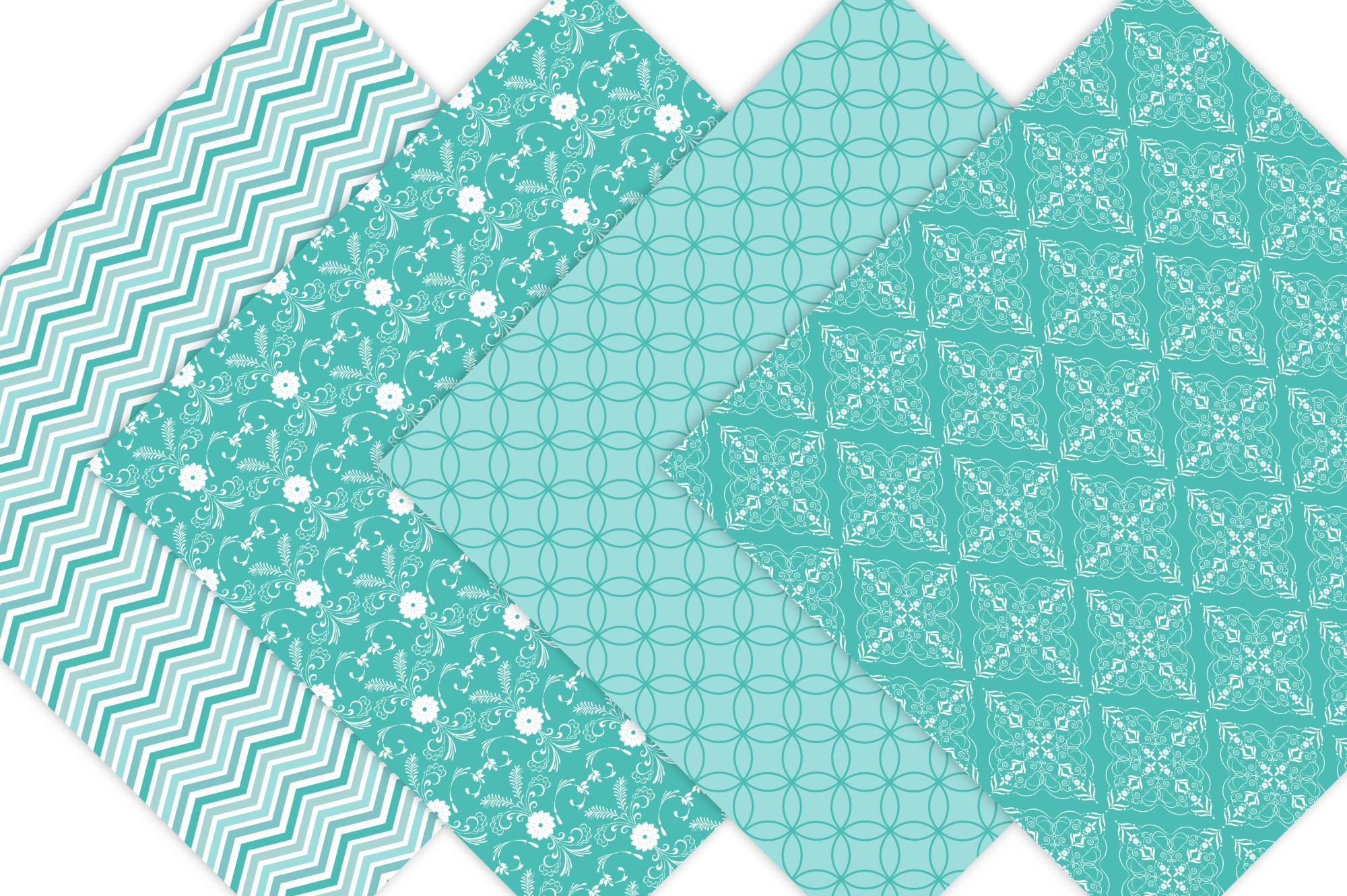 teal-digital-paper-patterns