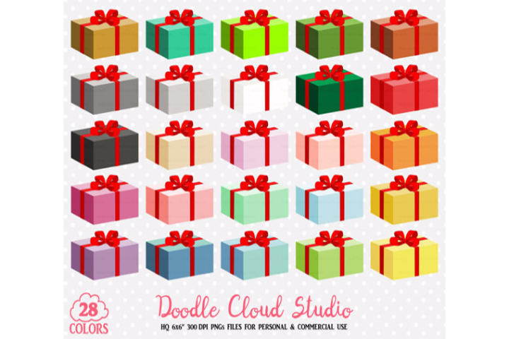 28 Colorful Present Clipart Birthday Gift Box Christmas Present Party Stickers Icon With Transparent Background Personal Commercial Use