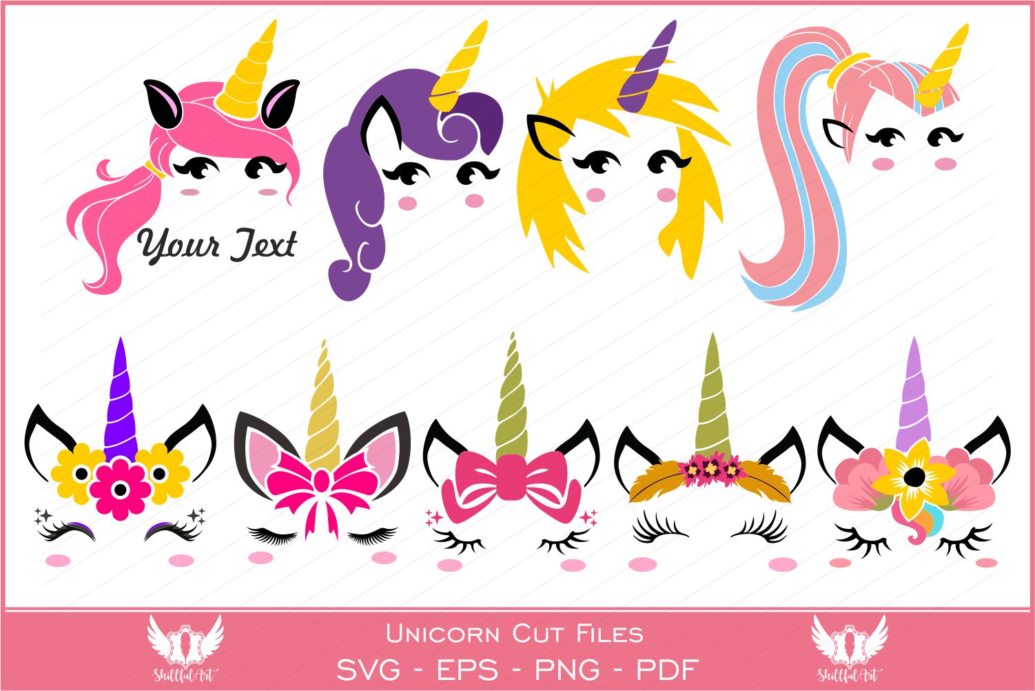 Unicorn svg, unicorn face svg, licorne, unicorn face clipart