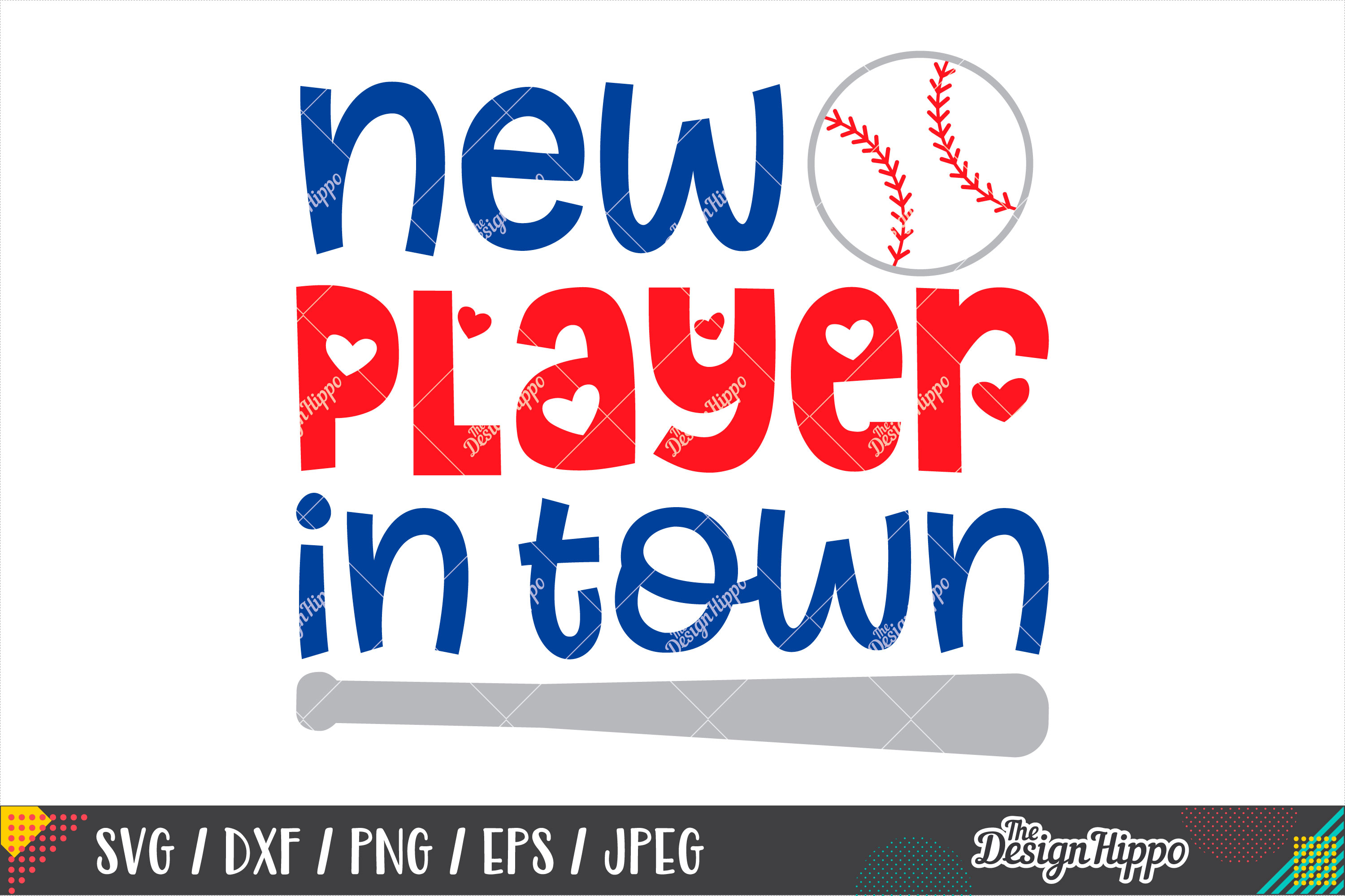New Player In Town SVG DXF PNG Cut Files, Baby, Baseball SVG