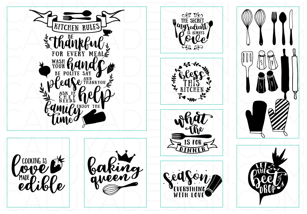 Happy Kitchen Svg Cut File Bundle