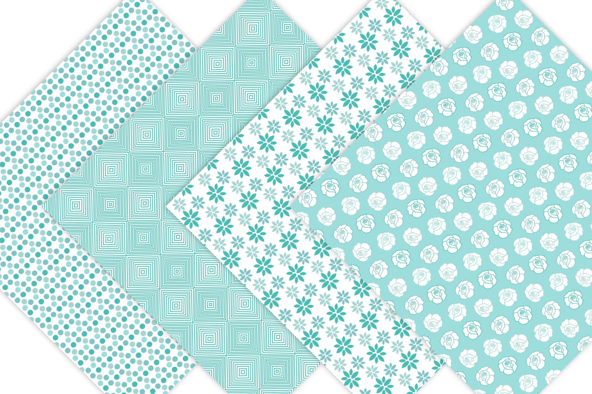 teal-digital-paper-patterns