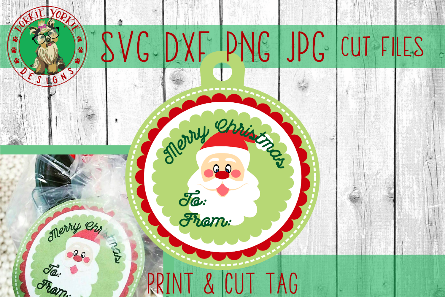 Download SANTA Gift Tag - Print & Cut - Christmas - SVG Cut File