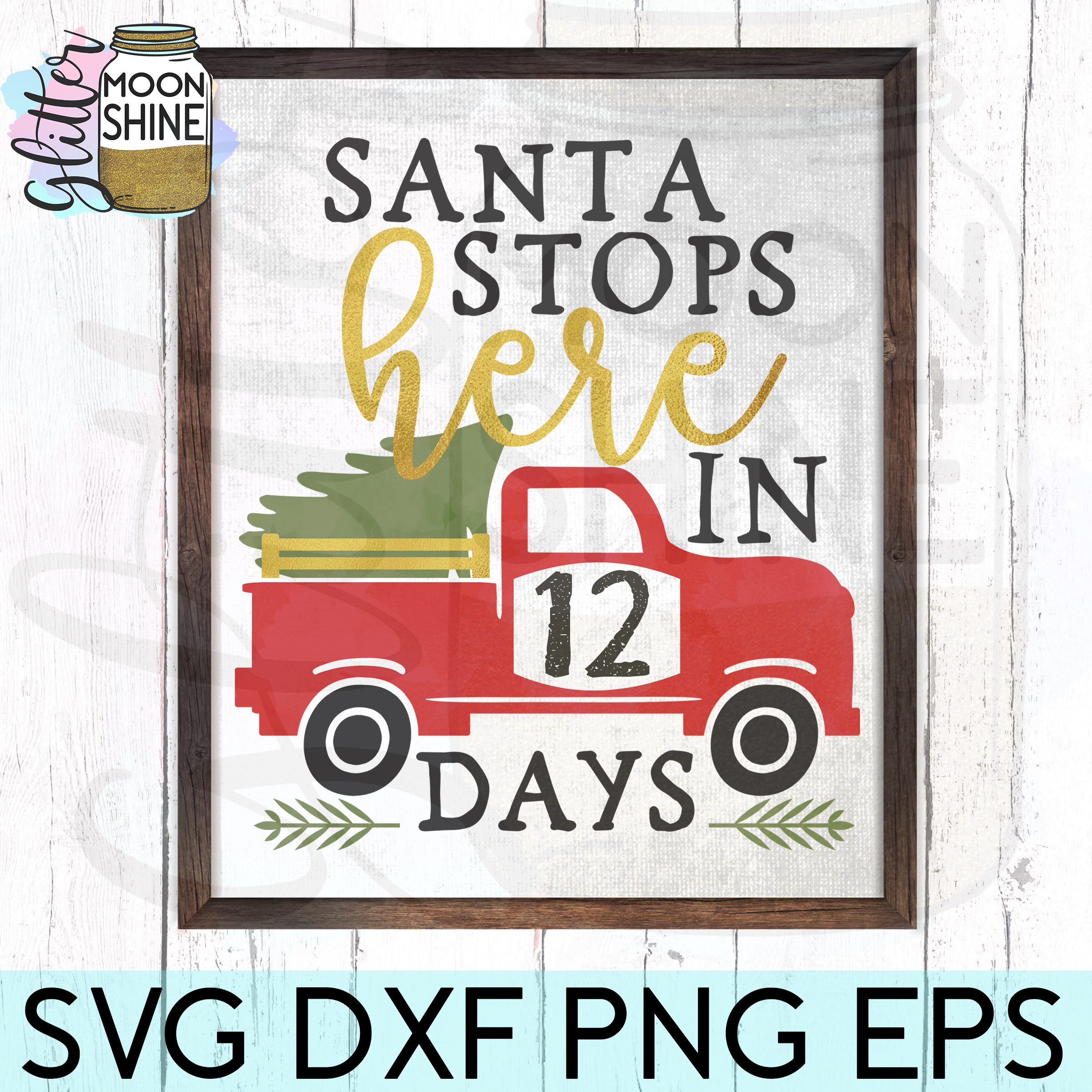 Download Red Truck Christmas Countdown SVG DXF PNG EPS Cutting ...