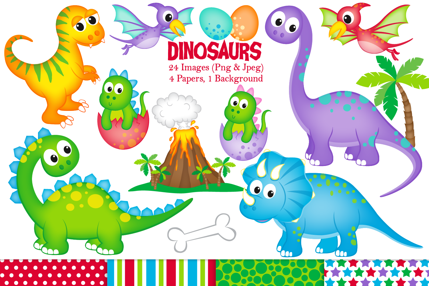 Dinosaur clipart, Dinosaurs graphics & Illustrations, T-rex