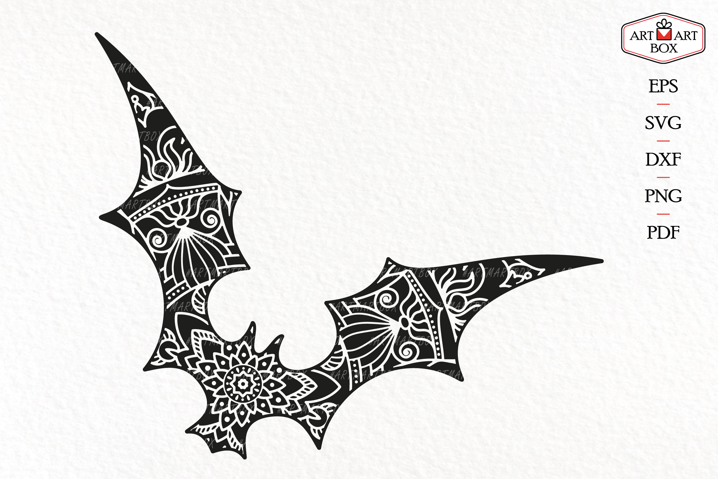 Download Bat silhouette with mandala.